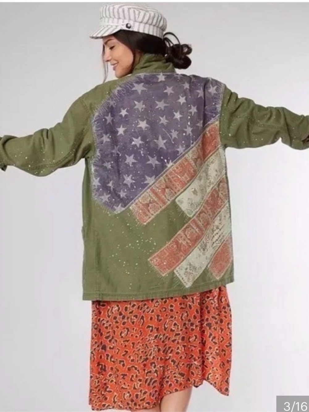 Free People Green Flag-Back Utility Jacket